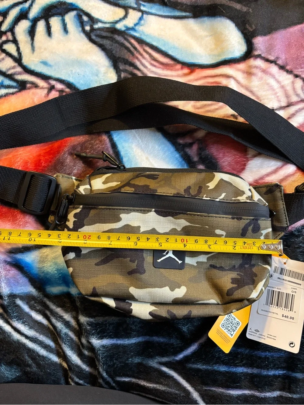 Jordan Olive Camo Belt Bag with Black Strap